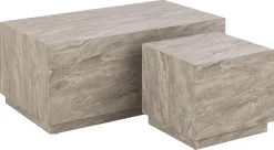 Salontafel Lima MDF Grijs Marmerlook Set van 2 - Giga Living