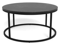Salontafel Lior Marmer Zwart Ø80cm - Giga Living
