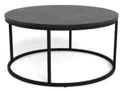 Salontafel Lior Marmer Zwart Ø80cm - Giga Living
