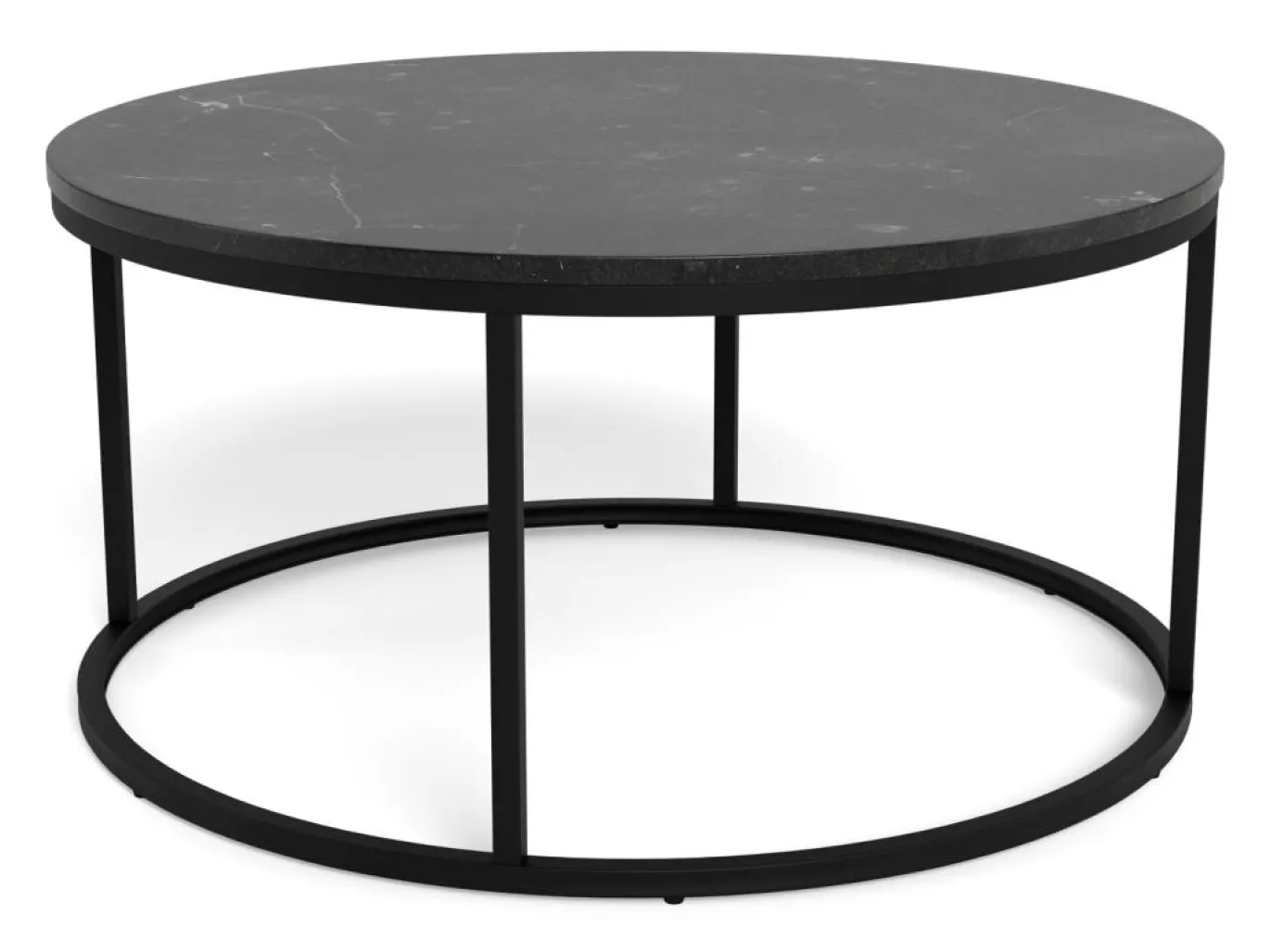 Salontafel Lior Marmer Zwart Ø80cm - Giga Living