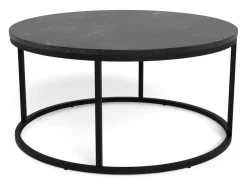 Salontafel Lior Marmer Zwart Ø80cm - Giga Living