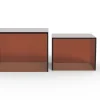 Salontafel Livo Glas Bruin Set van 2 50cm - Giga Living