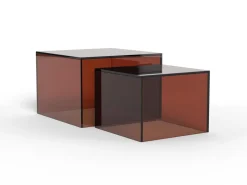 Salontafel Livo Glas Bruin Set van 2 50cm - Giga Living
