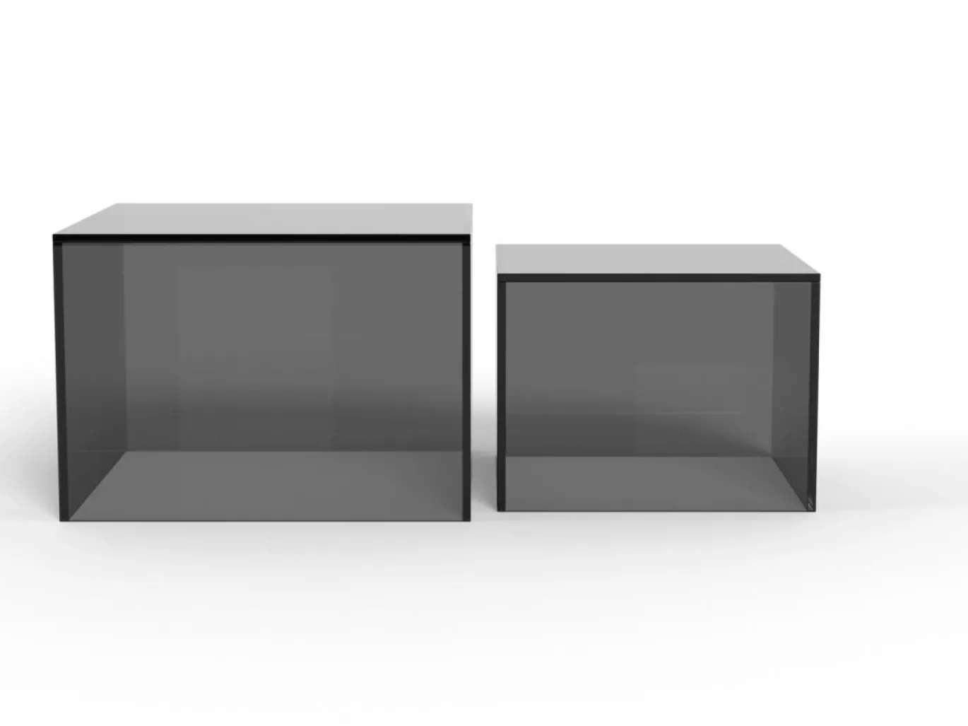 Salontafel Livo Glas Smoke Set van 2 50cm - Giga Living
