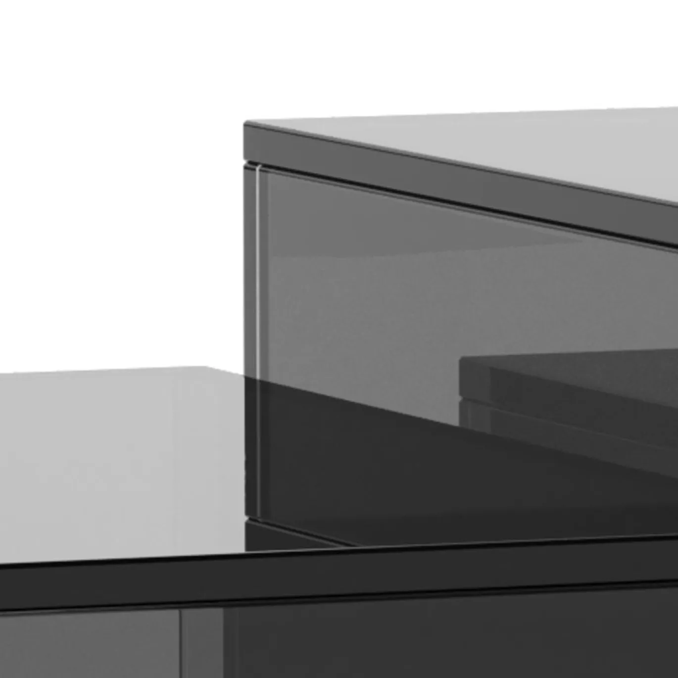 Salontafel Livo Glas Smoke Set van 2 50cm - Giga Living