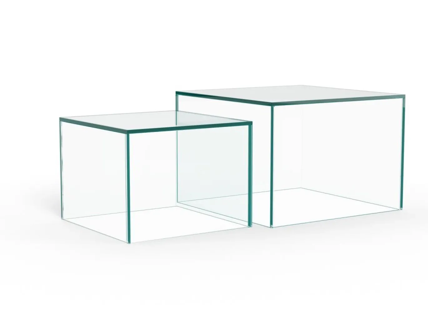 Salontafel Livo Glas Transparant Set van 2 50cm - Giga Living