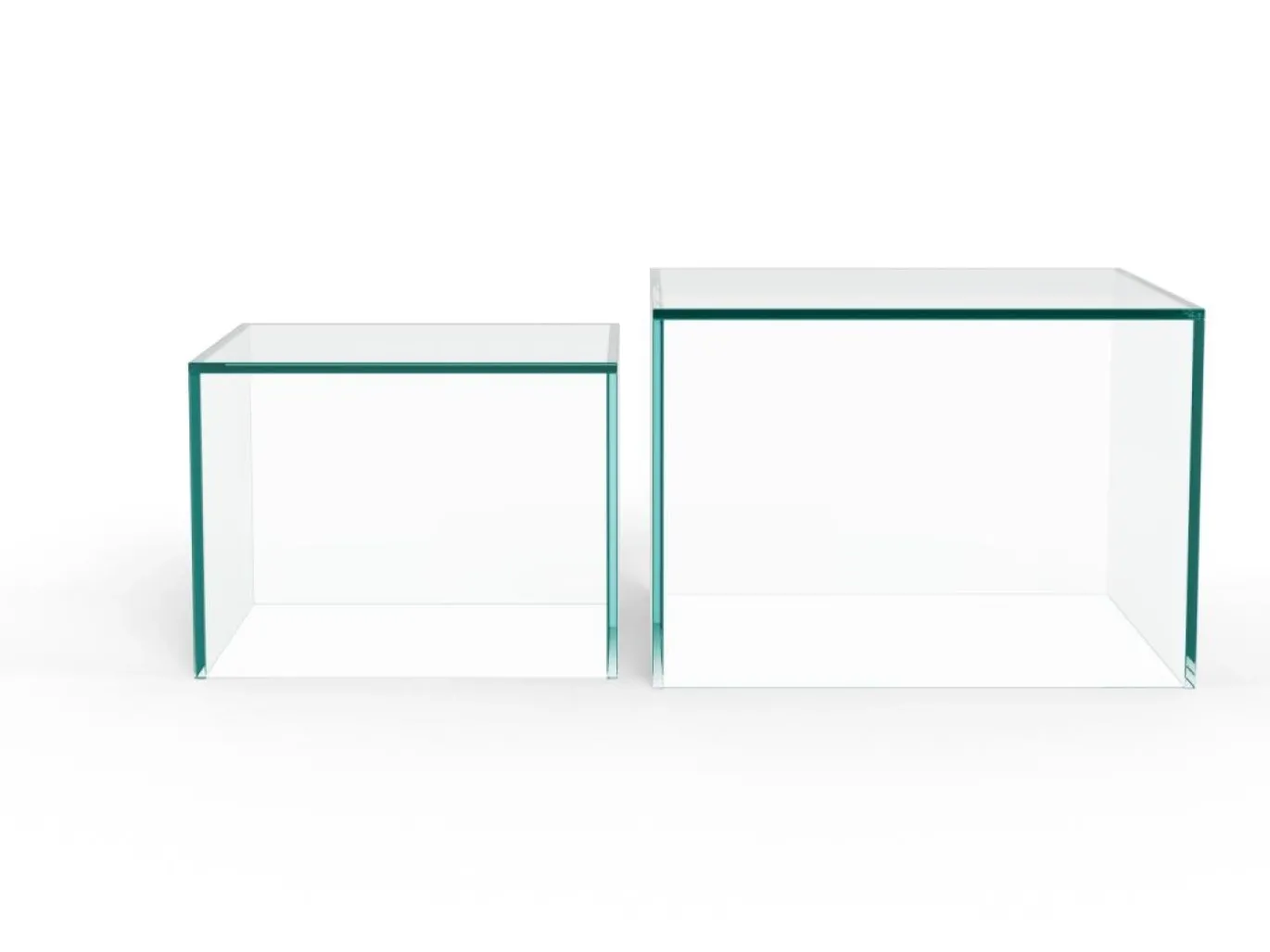 Salontafel Livo Glas Transparant Set van 2 50cm - Giga Living