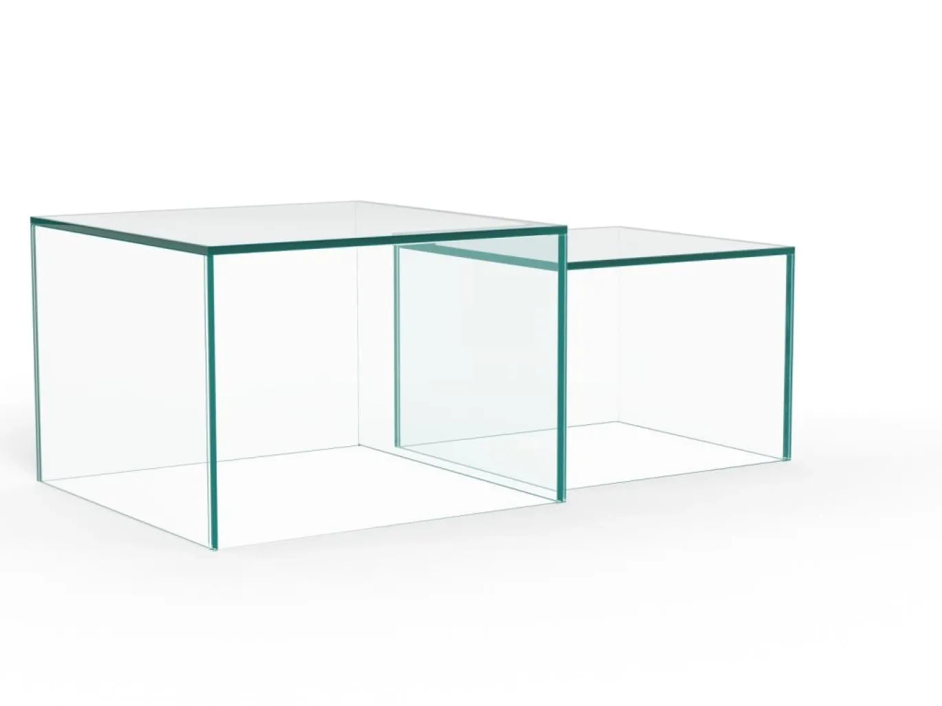 Salontafel Livo Glas Transparant Set van 2 50cm - Giga Living