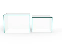 Salontafel Livo Glas Transparant Set van 2 50cm - Giga Living