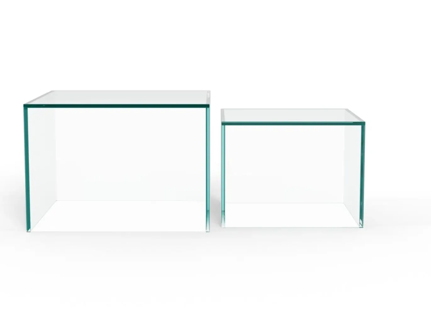 Salontafel Livo Glas Transparant Set van 2 50cm - Giga Living
