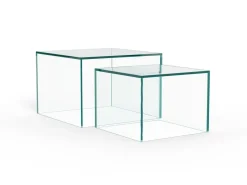 Salontafel Livo Glas Transparant Set van 2 50cm - Giga Living