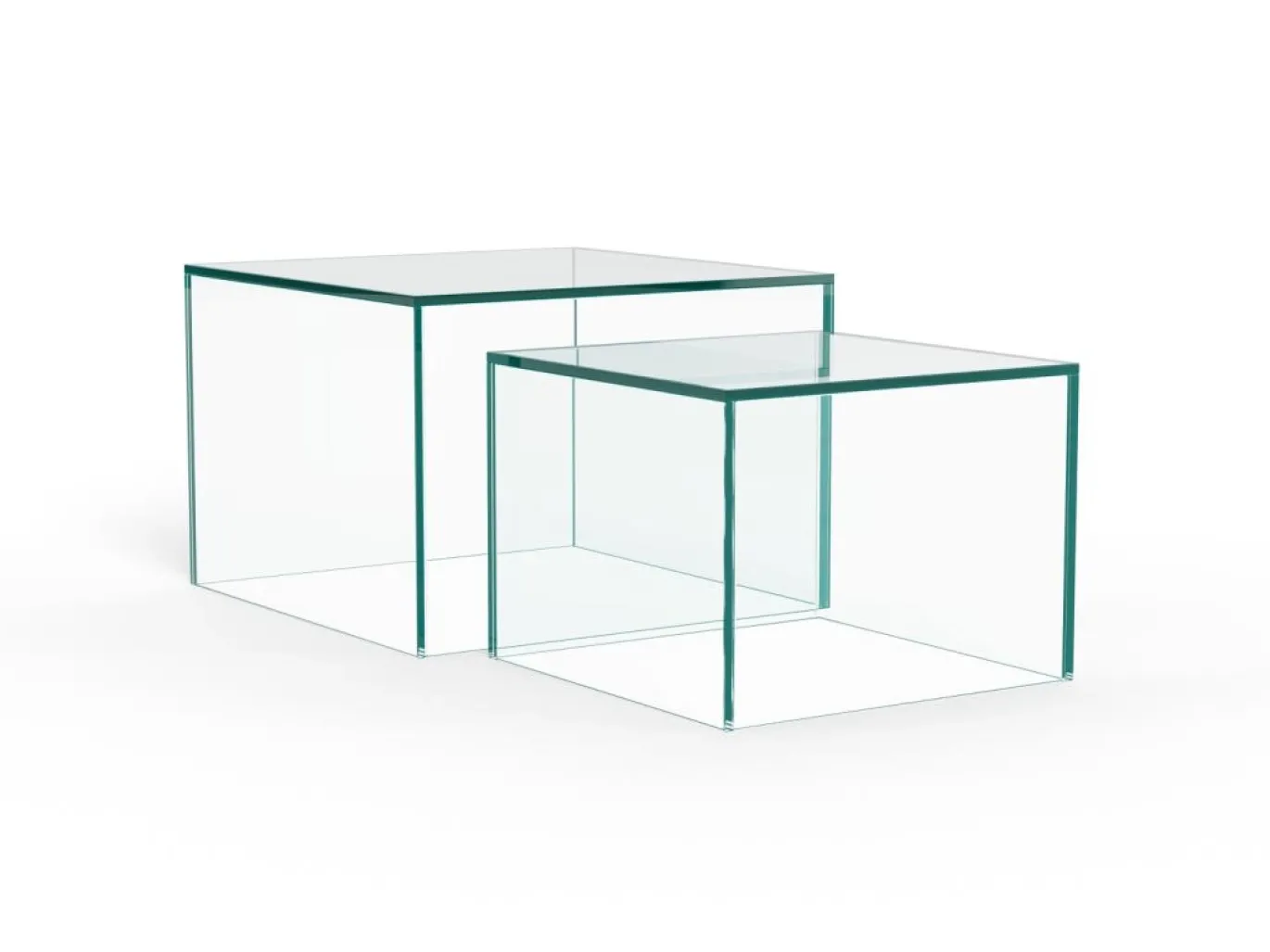 Salontafel Livo Glas Transparant Set van 2 50cm - Giga Living