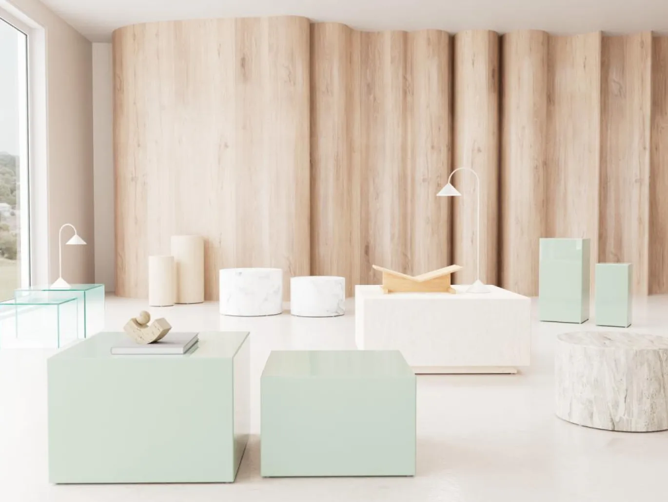 Salontafel Livo Glas Transparant Set van 2 50cm - Giga Living