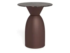 Salontafel Livor Marmer Bruin Brons Ø40cm - Giga Living