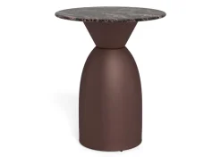 Salontafel Livor Marmer Bruin Brons Ø40cm - Giga Living