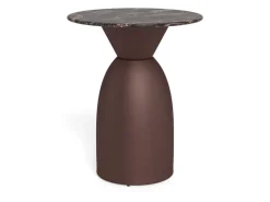 Salontafel Livor Marmer Bruin Brons Ø40cm - Giga Living