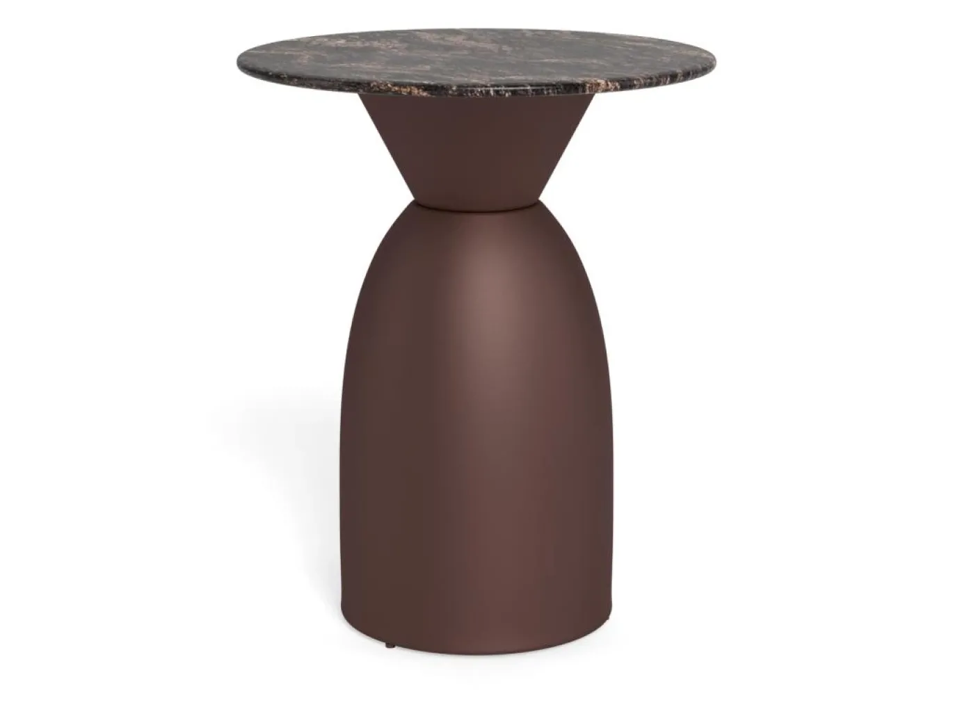 Salontafel Livor Marmer Bruin Brons Ø40cm - Giga Living