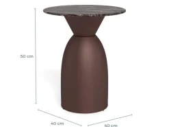 Salontafel Livor Marmer Bruin Brons Ø40cm - Giga Living