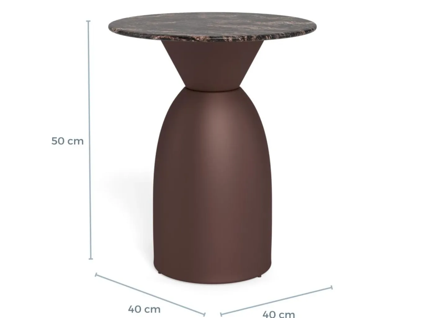 Salontafel Livor Marmer Bruin Brons Ø40cm - Giga Living