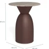 Salontafel Livor Marmer Grijs Brons Ø40cm - Giga Living