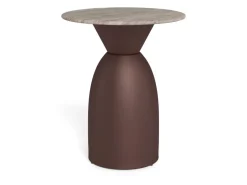Salontafel Livor Marmer Grijs Brons Ø40cm - Giga Living