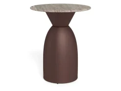 Salontafel Livor Marmer Grijs Brons Ø40cm - Giga Living