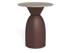 Salontafel Livor Marmer Grijs Brons Ø40cm - Giga Living