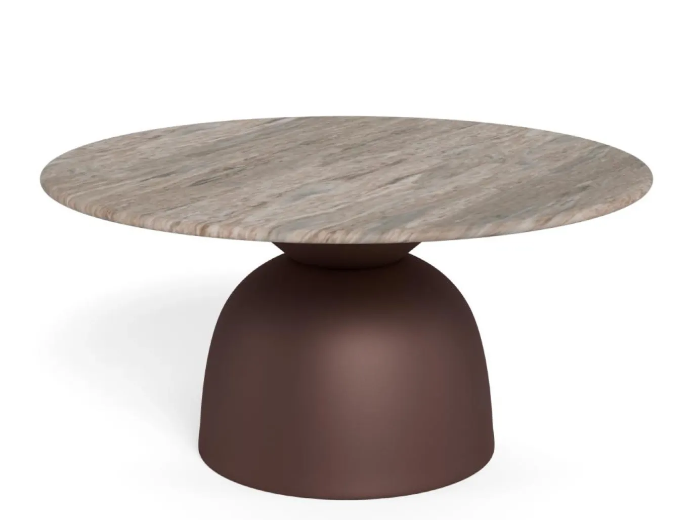Salontafel Livor Marmer Grijs Brons Ø80cm - Giga Living