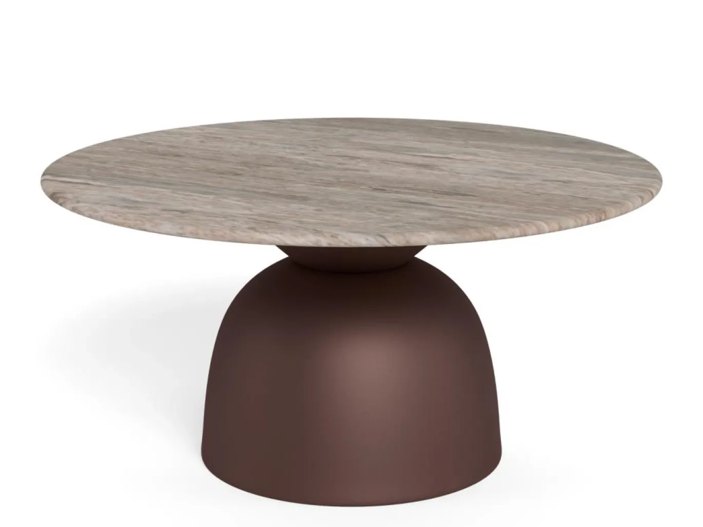 Salontafel Livor Marmer Grijs Brons Ø80cm - Giga Living