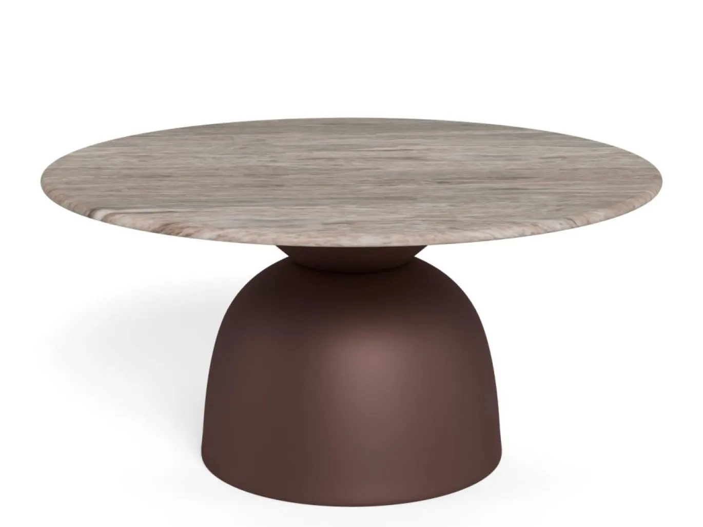 Salontafel Livor Marmer Grijs Brons Ø80cm - Giga Living