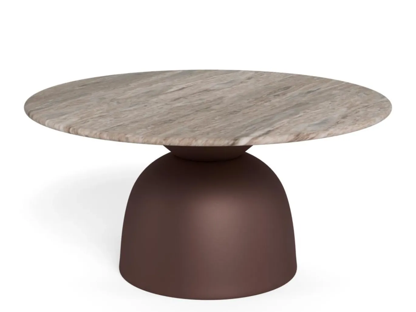 Salontafel Livor Marmer Grijs Brons Ø80cm - Giga Living