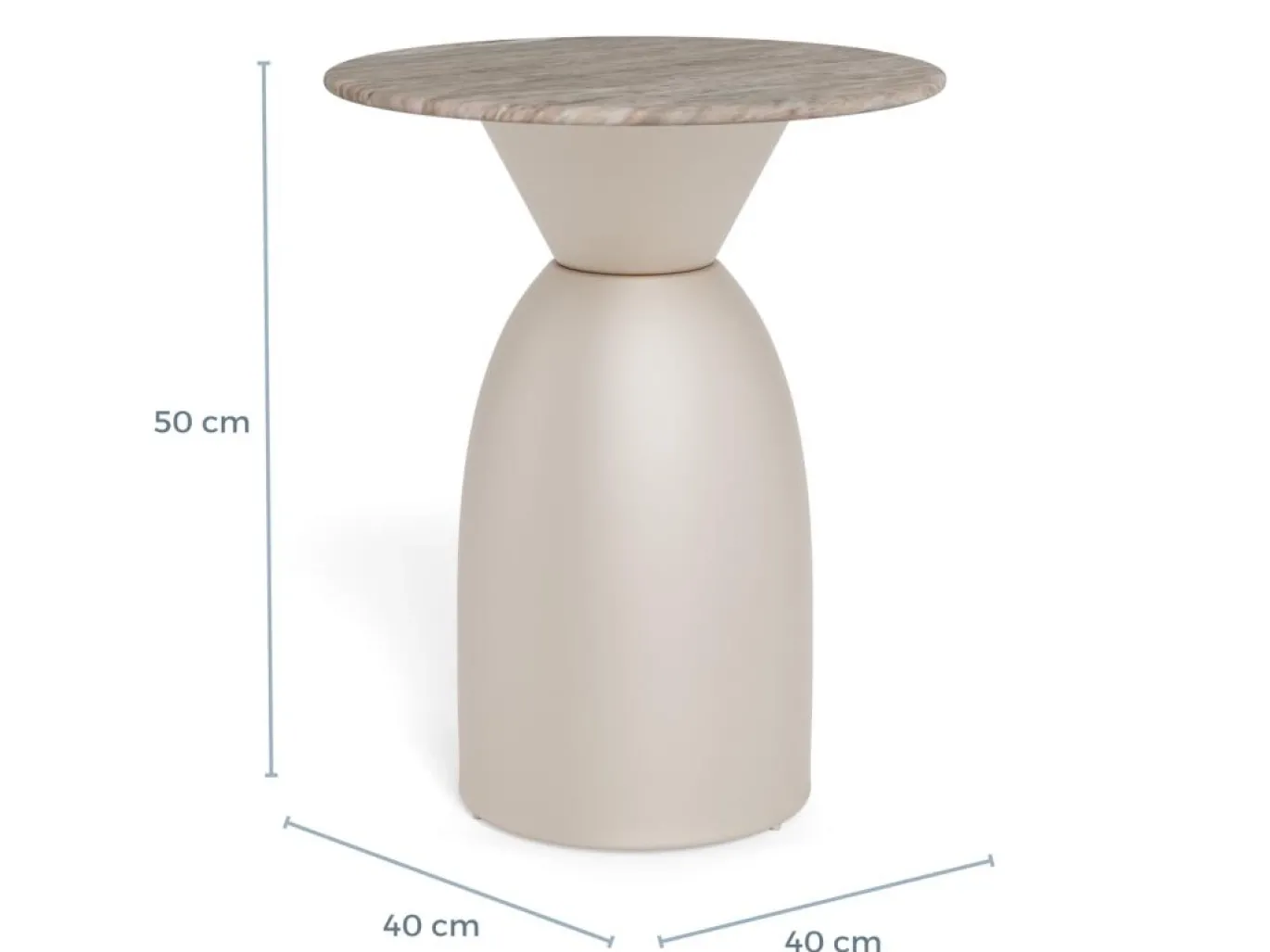 Salontafel Livor Marmer Grijs Ø40cm - Giga Living