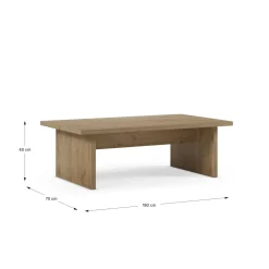 Salontafel Loana 120cm Eiken Cadiz - Giga Meubel