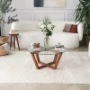 Salontafel Lotus Glas/Naturel Ø75cm