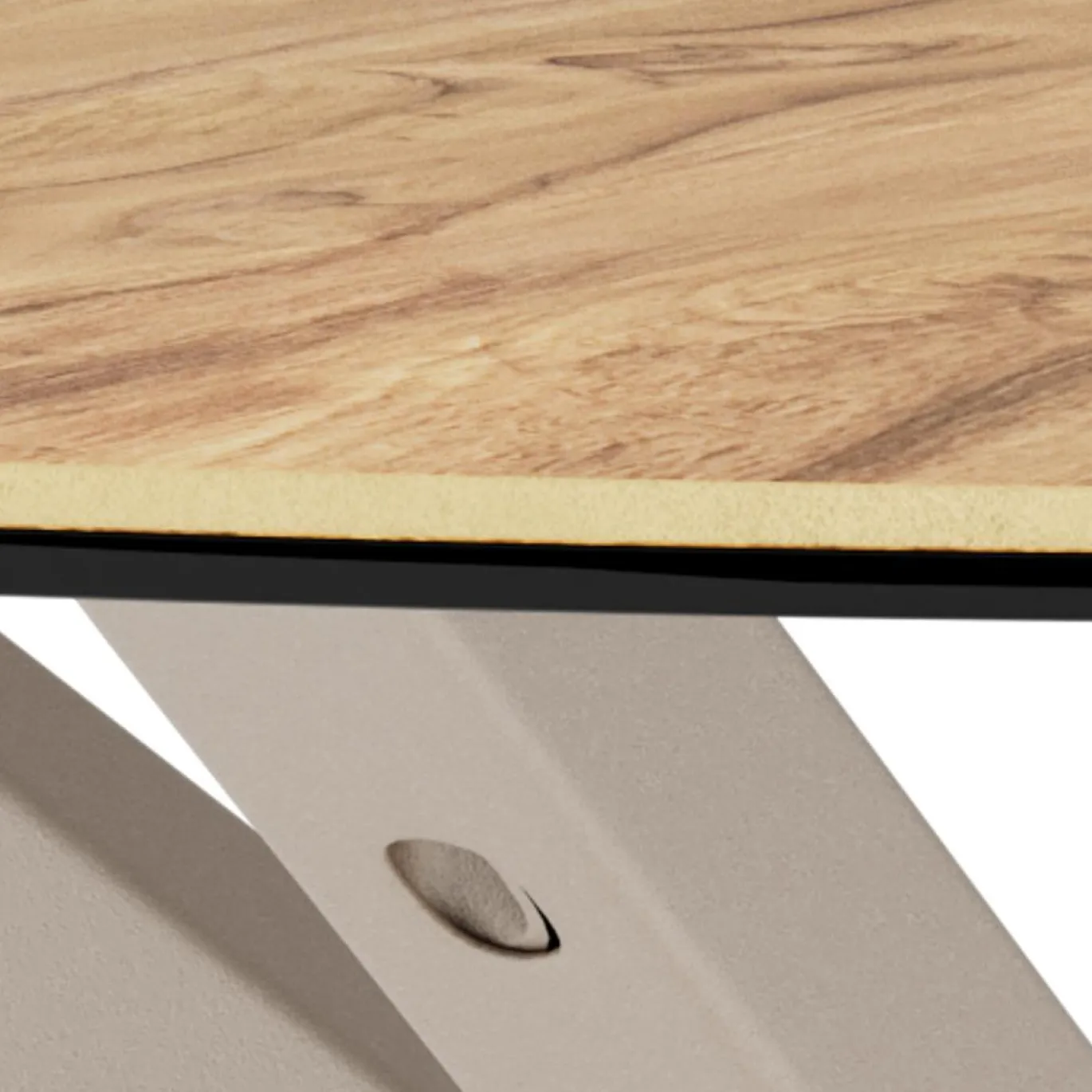 Salontafel Luno Keramiek Wild Eiken Grijs Ø82cm - Giga Living