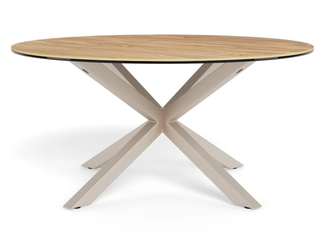 Salontafel Luno Keramiek Wild Eiken Grijs Ø82cm - Giga Living