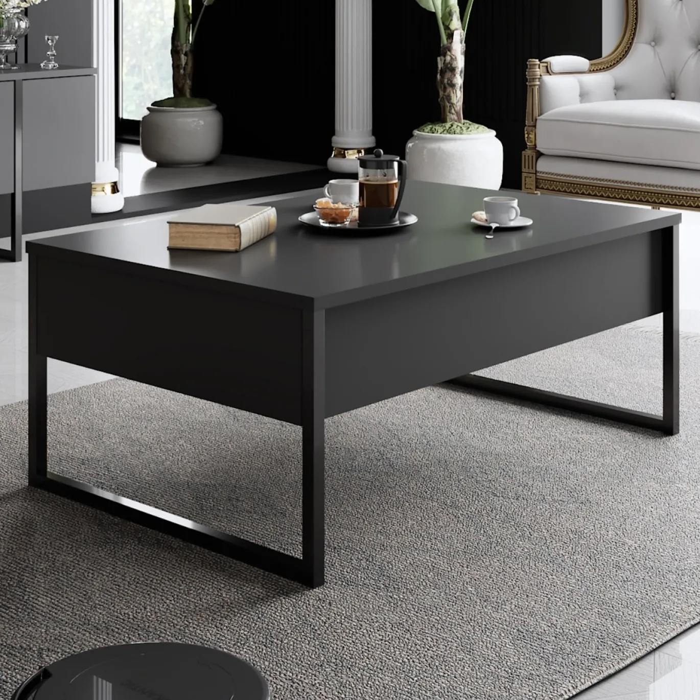Salontafel Luxe Antraciet/Zwart