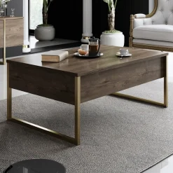 Salontafel Luxe Walnoot/Goud