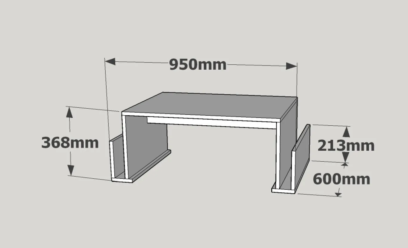 Salontafel Magazin Walnoot 95cm