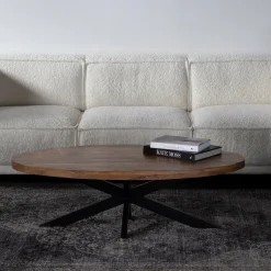 Salontafel Mansour Ovaal Bruin 130cm - Giga Meubel