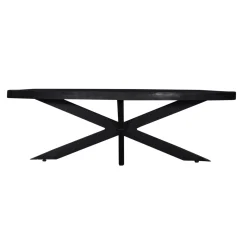 Salontafel Mansour Ovaal Zwart 130cm - Giga Meubel