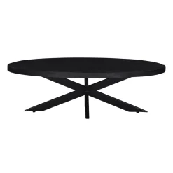 Salontafel Mansour Ovaal Zwart 130cm - Giga Meubel