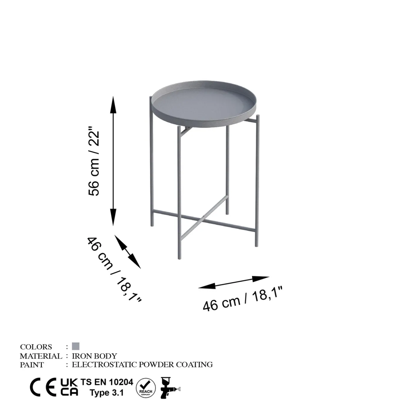 Salontafel Maron Grijs