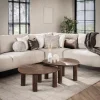 Salontafel Maya Driehoekig Walnoot Set van 2 - Giga Meubel