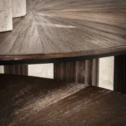 Salontafel Maya Driehoekig Walnoot Set van 2 - Giga Meubel