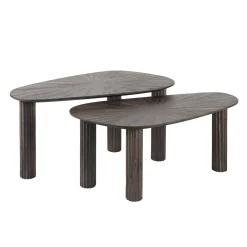 Salontafel Maya Organisch Walnoot Set van 2 - Giga Meubel