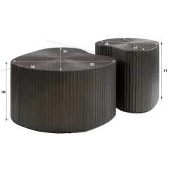 Salontafel Maya Ray Niervormig Set van 2 Brons Liquid Metal - Giga Meubel