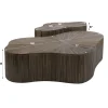 Salontafel Maya Teak XL Shamrock Set Van 2 Massief Teak Walnoot - Giga Meubel