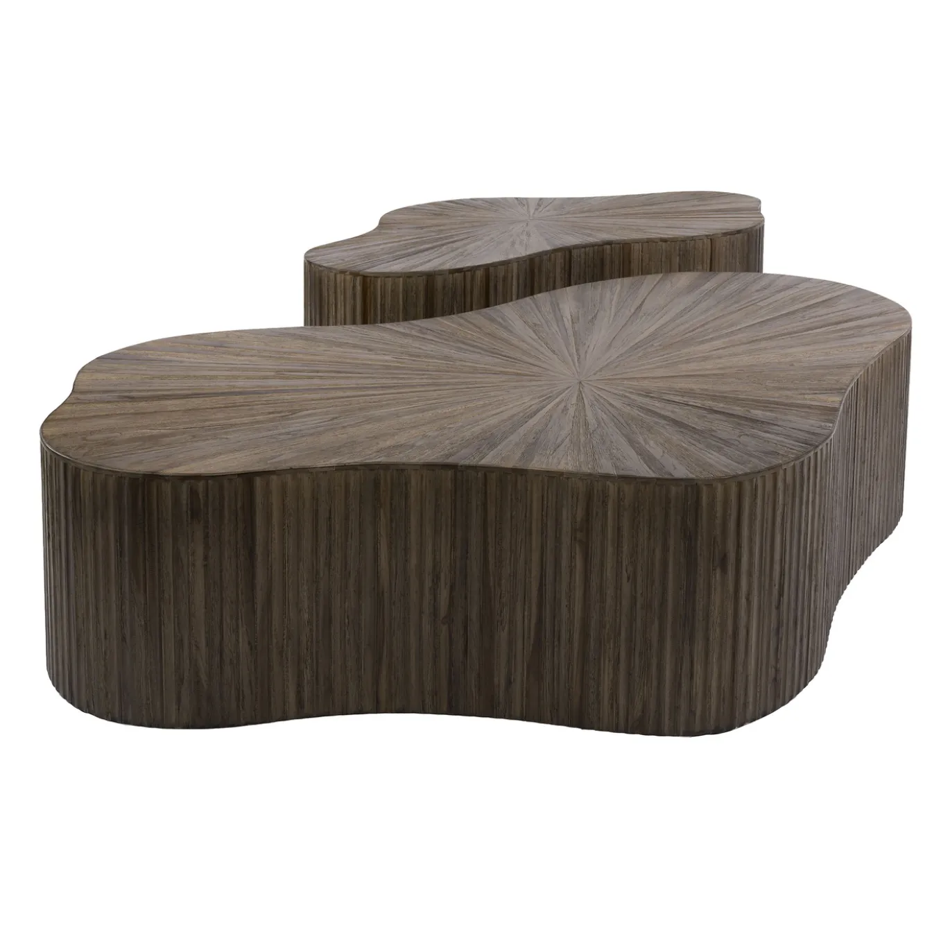 Salontafel Maya Teak XL Shamrock Set Van 2 Massief Teak Walnoot - Giga Meubel