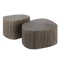 Salontafel Maya XL Vierhoekig Walnoot Set van 2 - Giga Meubel